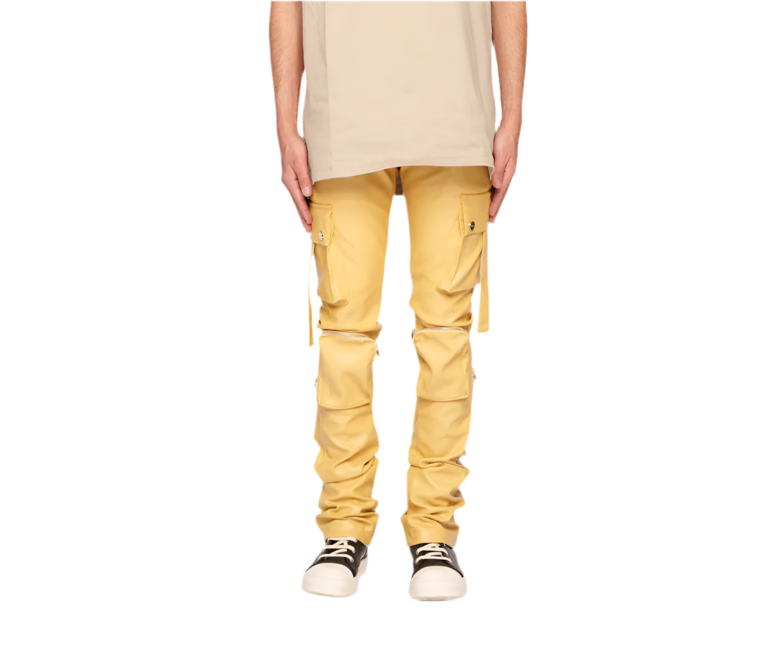 NEVER LOOK BACK" CARGO FLARE STACK LEATHER – P H E E L I N G S