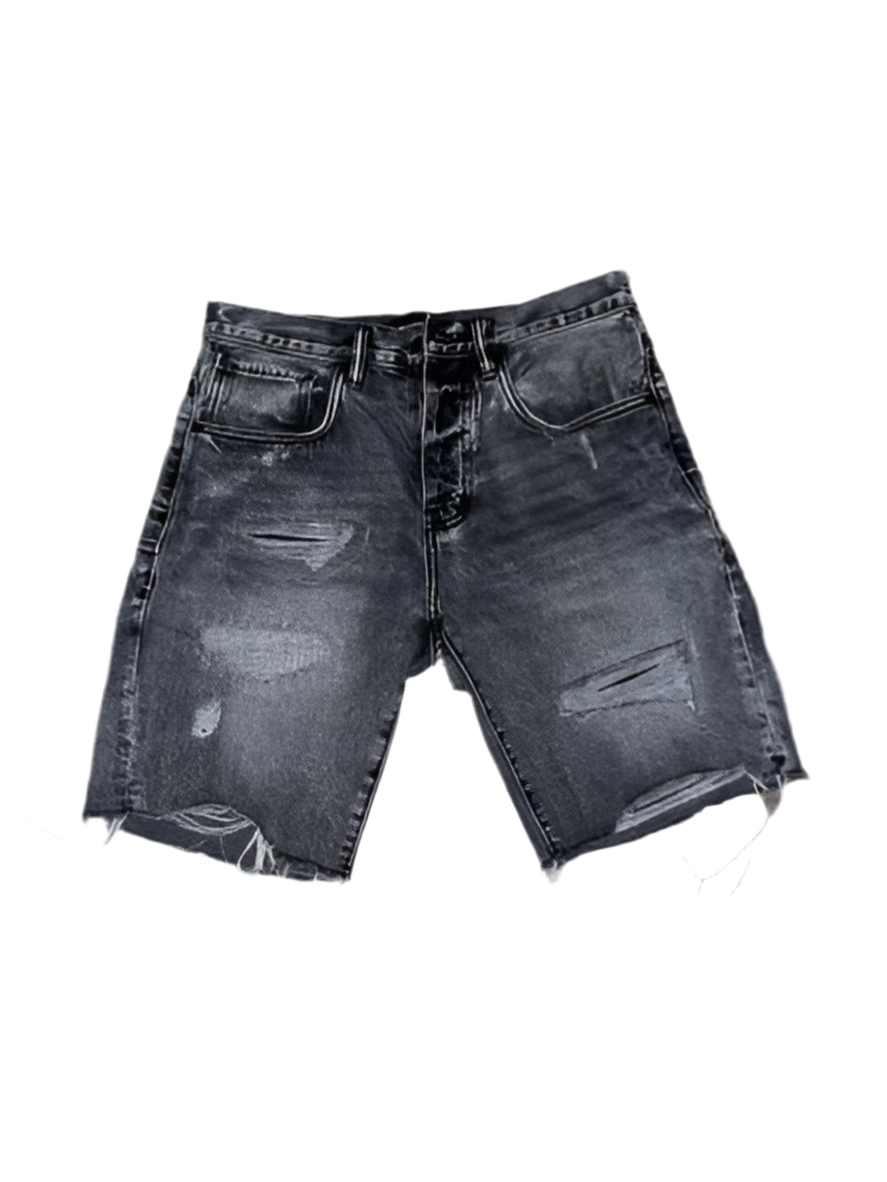 purple brand jean shorts grey