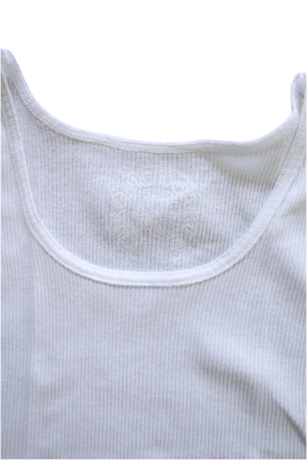 Chrome Hearts 'T Bar Rib' White/Pink Tank Top