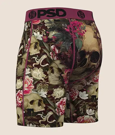 Skull Flower Stretch Boxer Briefs
