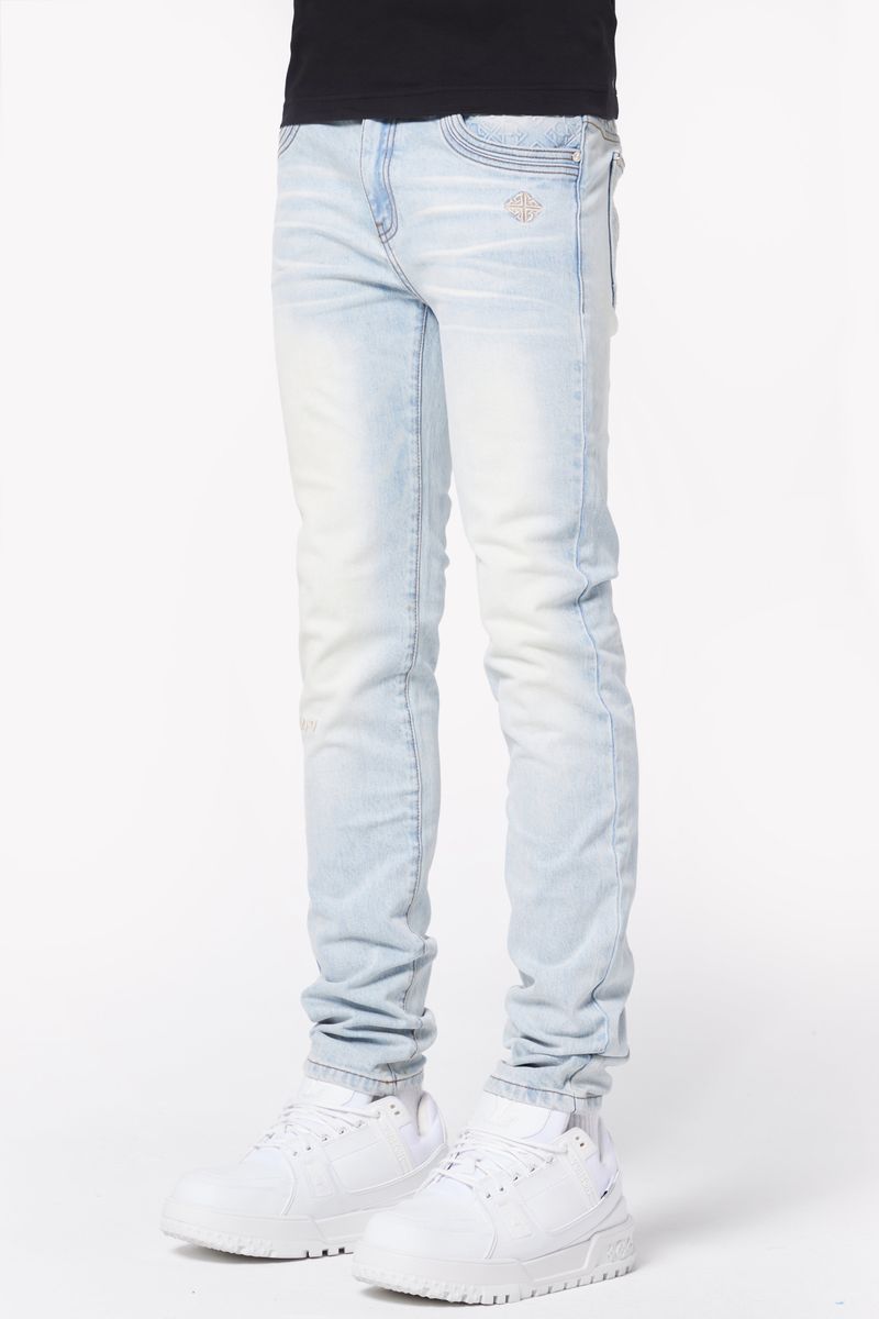 Aqua blue basics stacked denim