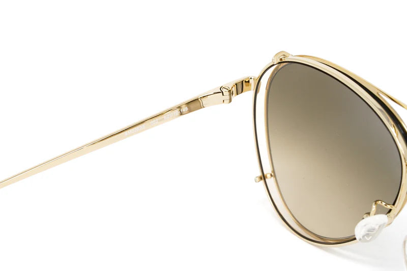 Alexander McQueen Unisex Sunglasses Pilot Gold