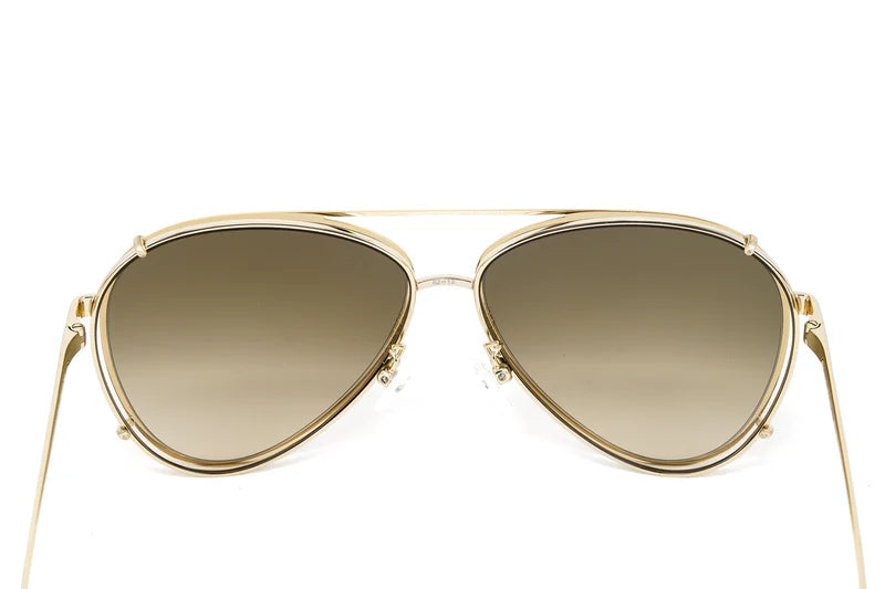 Alexander McQueen Unisex Sunglasses Pilot Gold