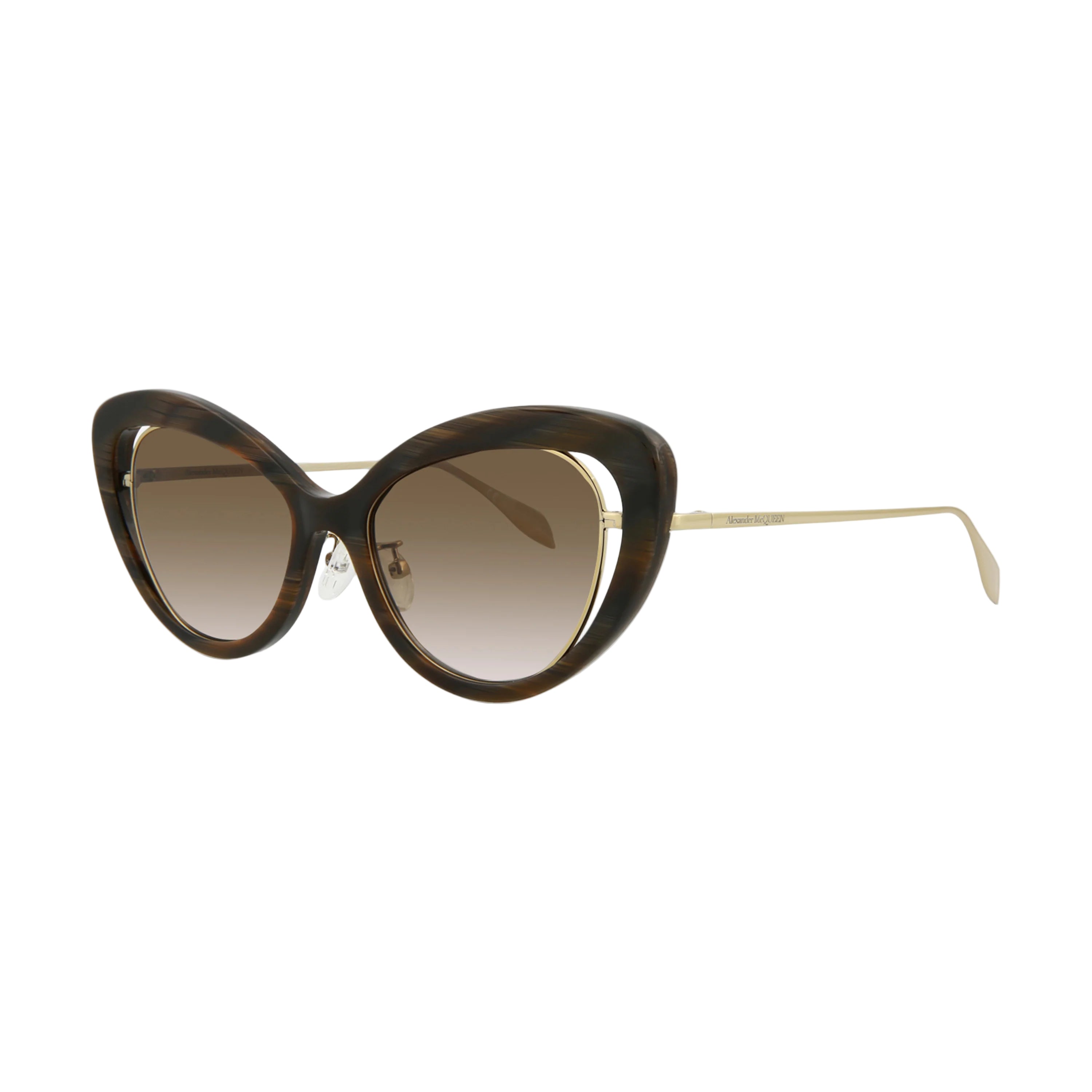 Alexander Mcqueen Cat Eye Acetate & Metal 53 mm Ladies Sunglasses
