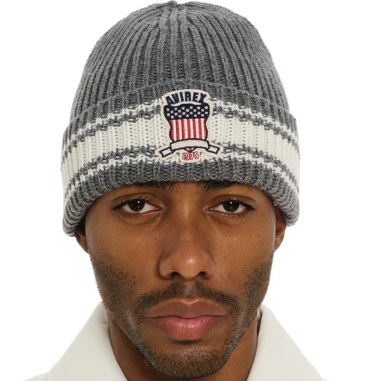 Icon Striped Beanie (Grey)