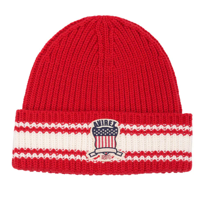 Icon Striped Beanie (Red)