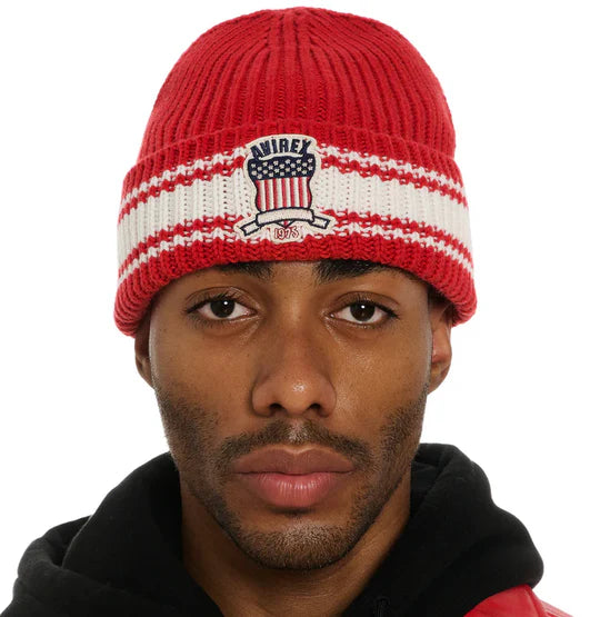 Icon Striped Beanie (Red)