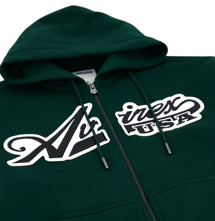 SCRIPT HOODIE HUNTER GREEN