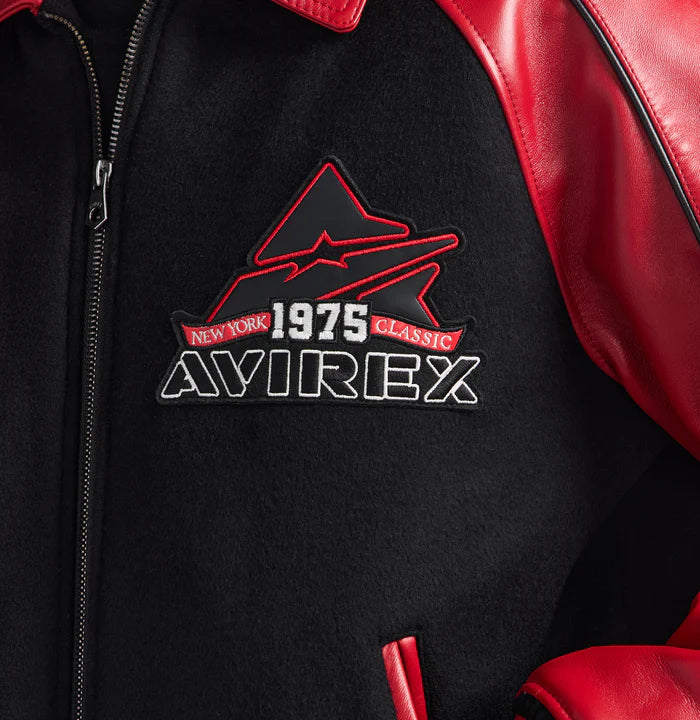 CLASSIC WOOL LEATHER VARSITY JACKET BLACK