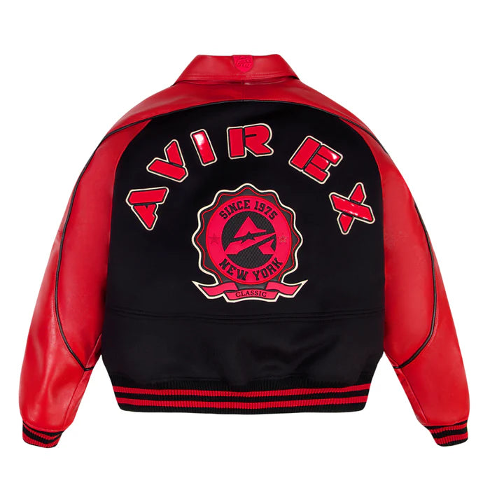CLASSIC WOOL LEATHER VARSITY JACKET BLACK
