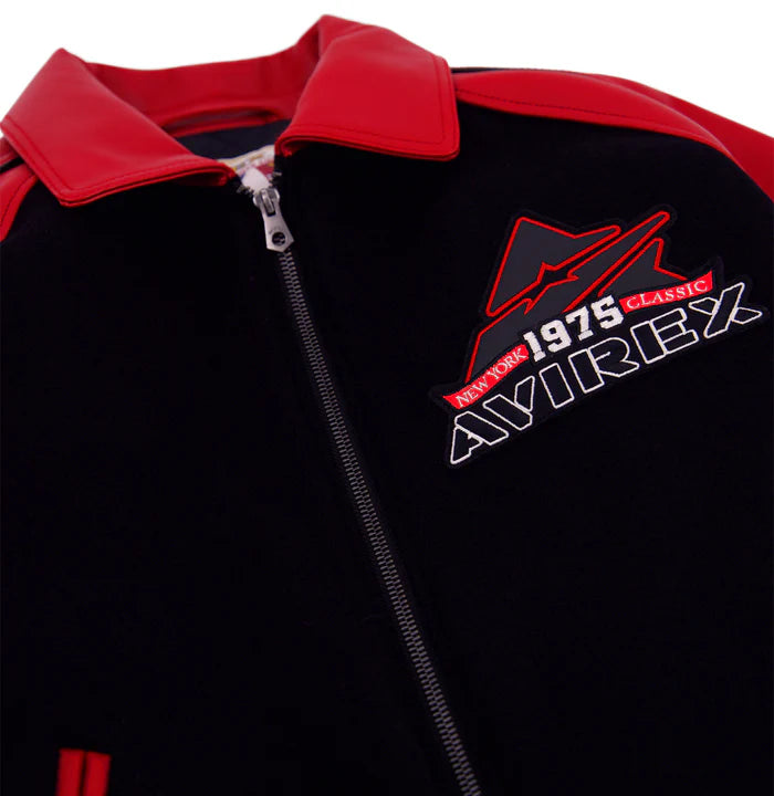 CLASSIC WOOL LEATHER VARSITY JACKET BLACK