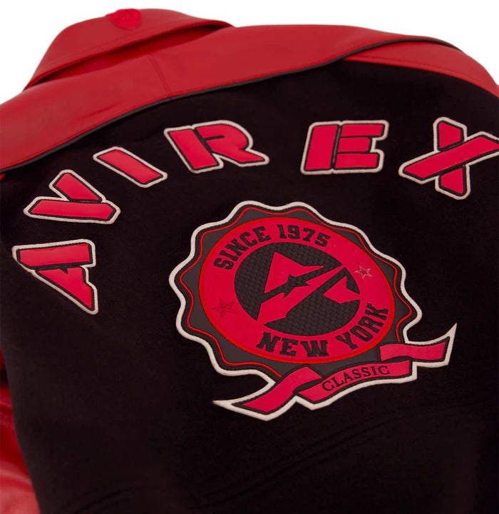 CLASSIC WOOL LEATHER VARSITY JACKET BLACK