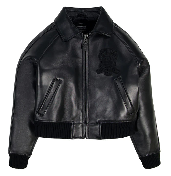 women CROPPED ICON JACKET TRIPLE BLACK