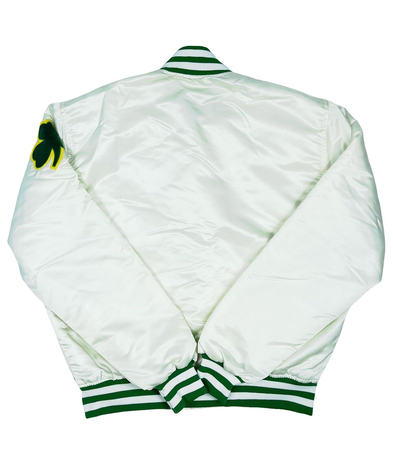 Celtics White Satin Bomber Jacket