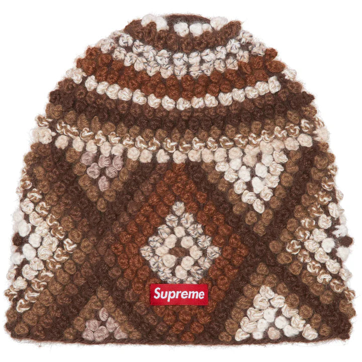 Textured Knit Beanie 'Brown'