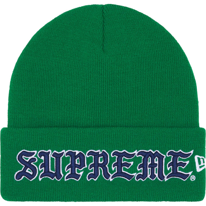 Supreme New Era Old English Beanie GREEN