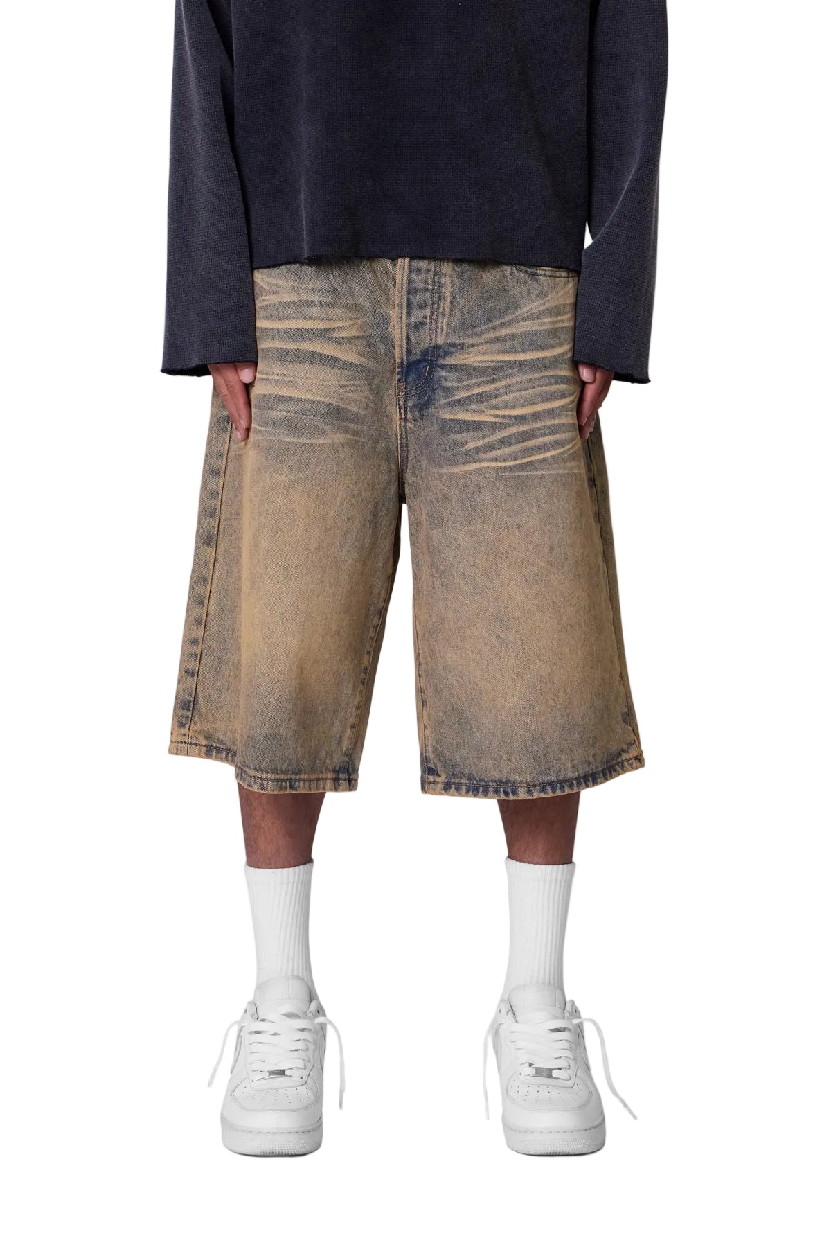 BAGGY DUST STONE DENIM SHORTS