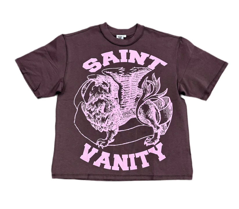 Saint Vanity Griffin Tee "brown Pink"