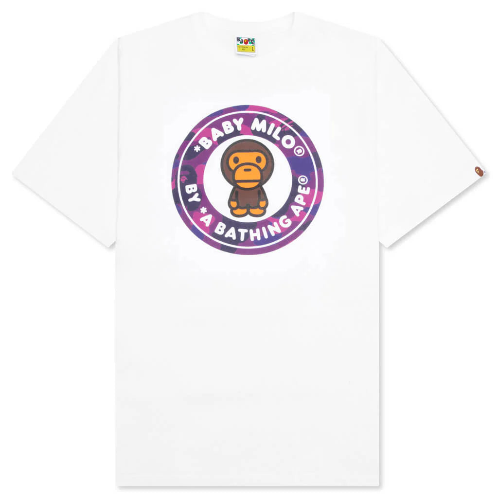 BAPE Color Camo Milo Busy Works Tee White/Purple