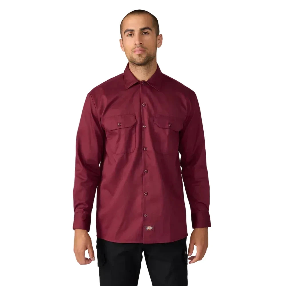 Long Sleeve Work Shirt ( Burgundy)