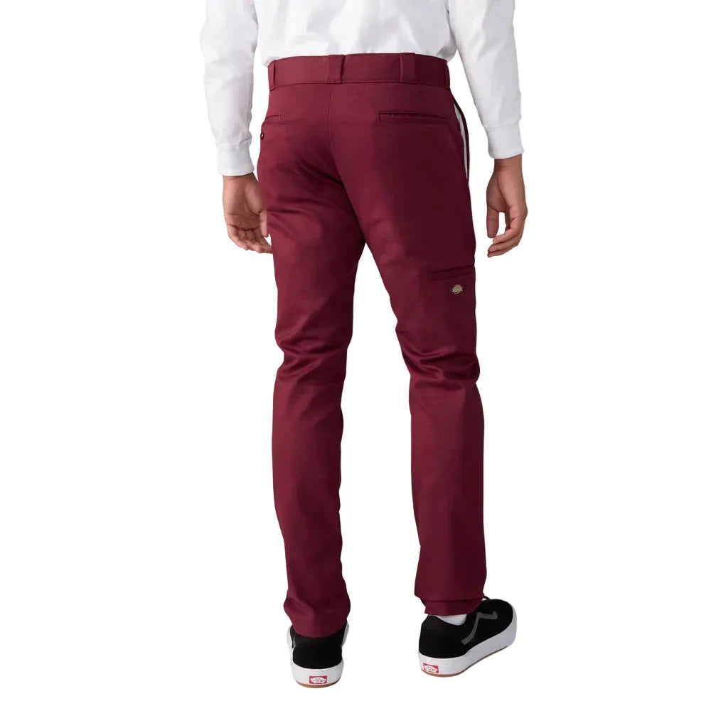 FLEX Skinny Fit Double Knee Work Pants Burgundy