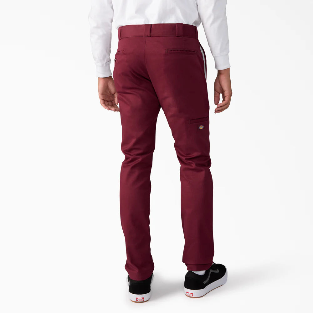 FLEX Skinny Fit Double Knee Work Pants Burgundy