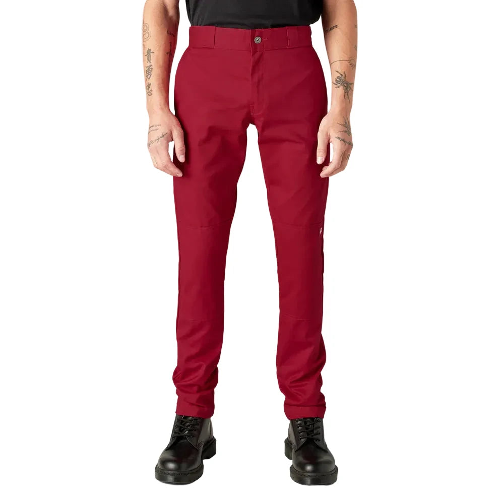 FLEX Skinny Fit Double Knee Work Pants (Red)