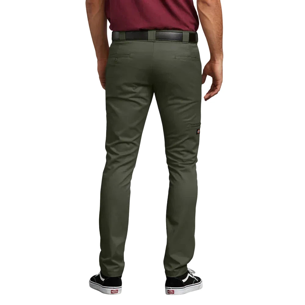 FLEX Skinny Fit Double Knee Work Pants ( Olive Green)