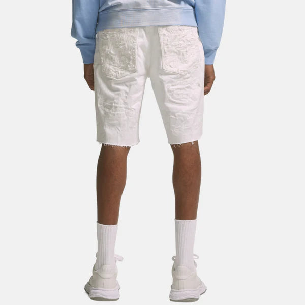 Purple   Brand   White   Quilted   Destroy   Pocket   Shorts