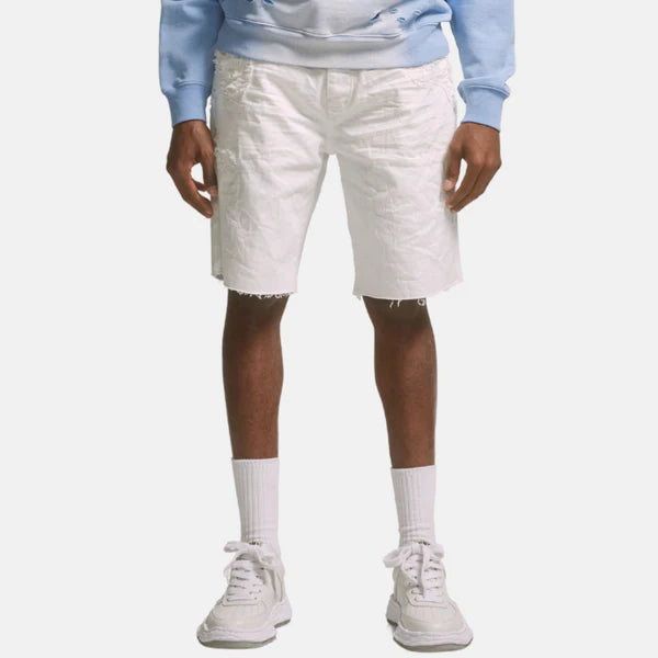 Purple   Brand   White   Quilted   Destroy   Pocket   Shorts