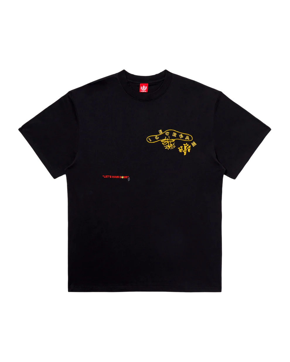 Icecream Stars Knit Tee in Black - Stretch Limo