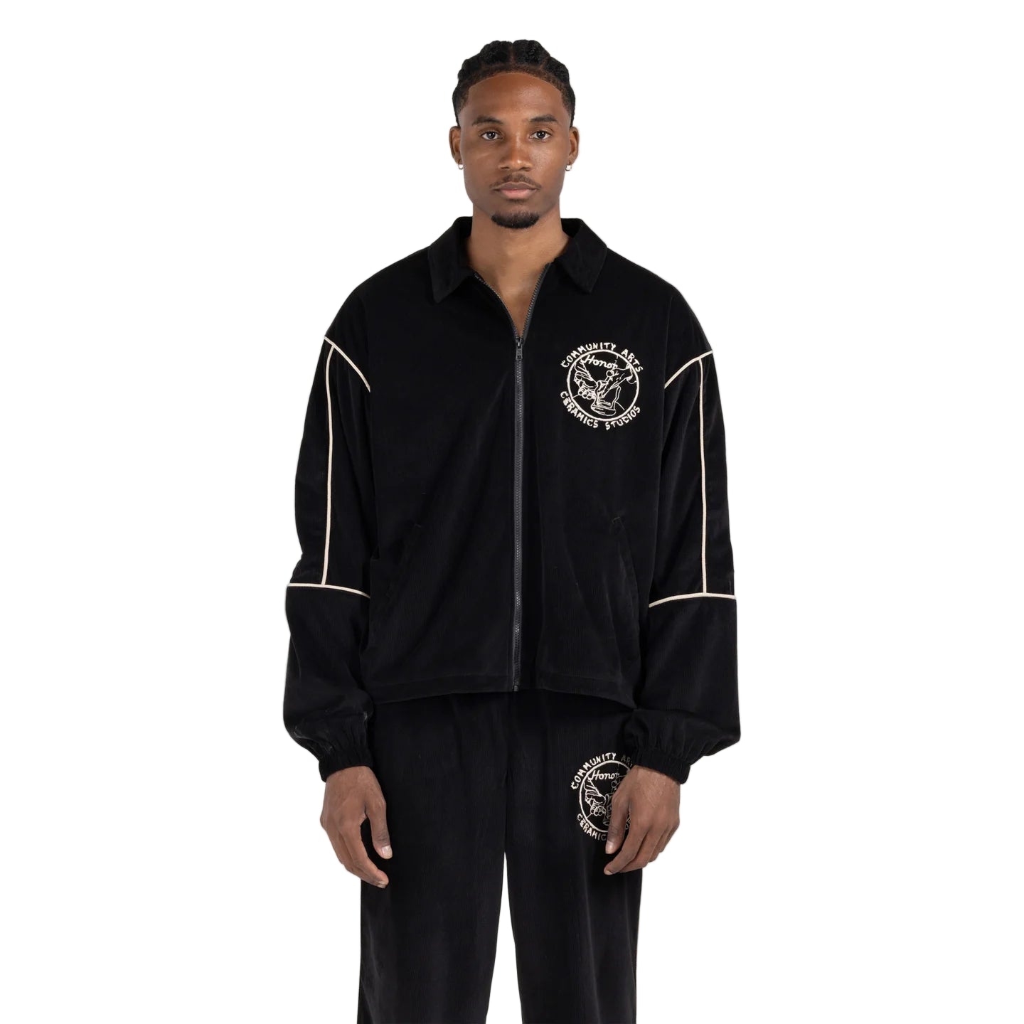 Piping Track Jacket - Black