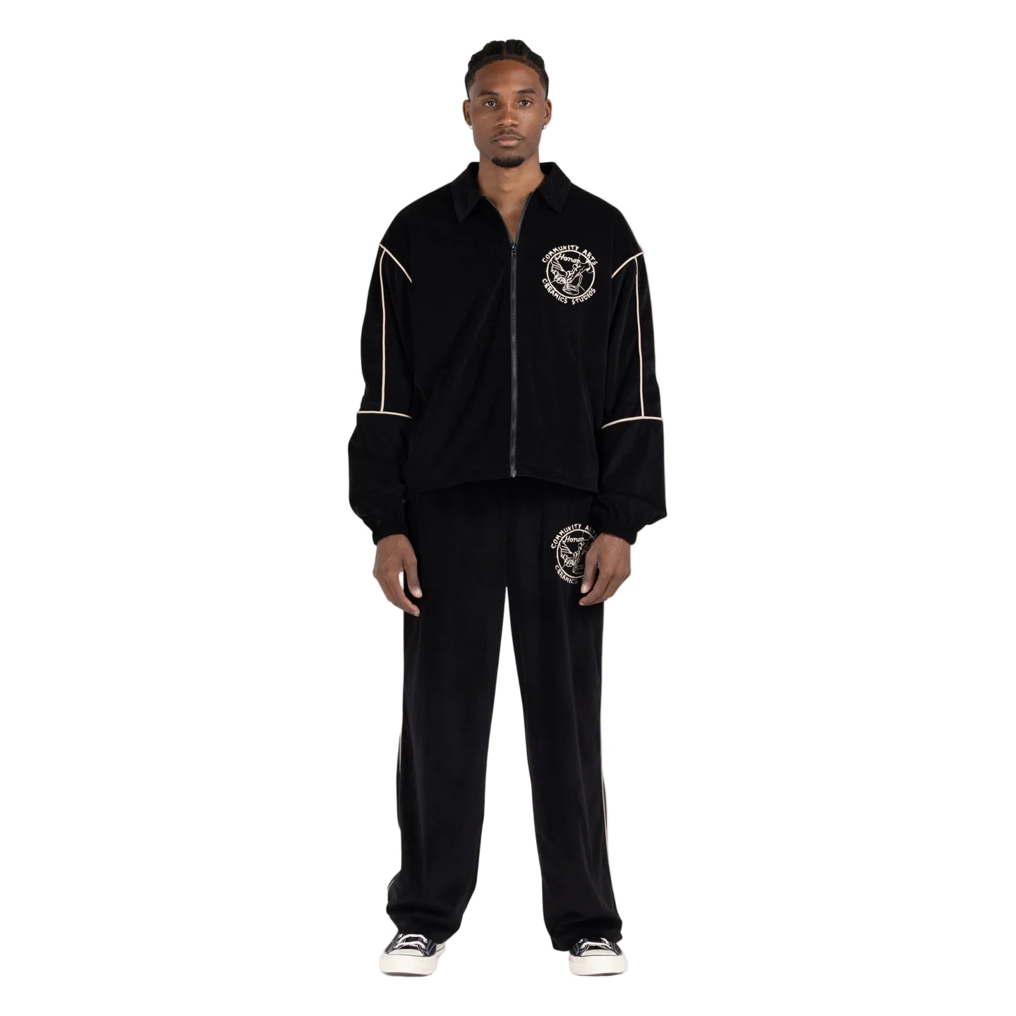Piping Track Pant - Black