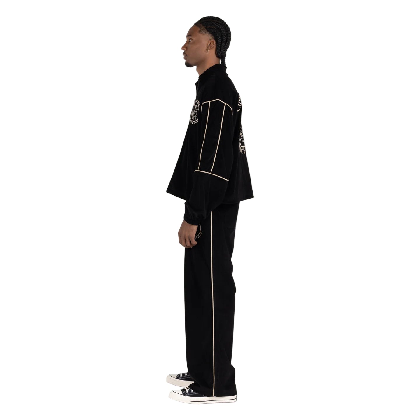 Piping Track Pant - Black