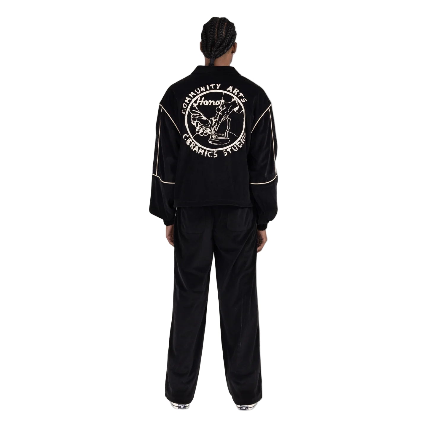 Piping Track Pant - Black