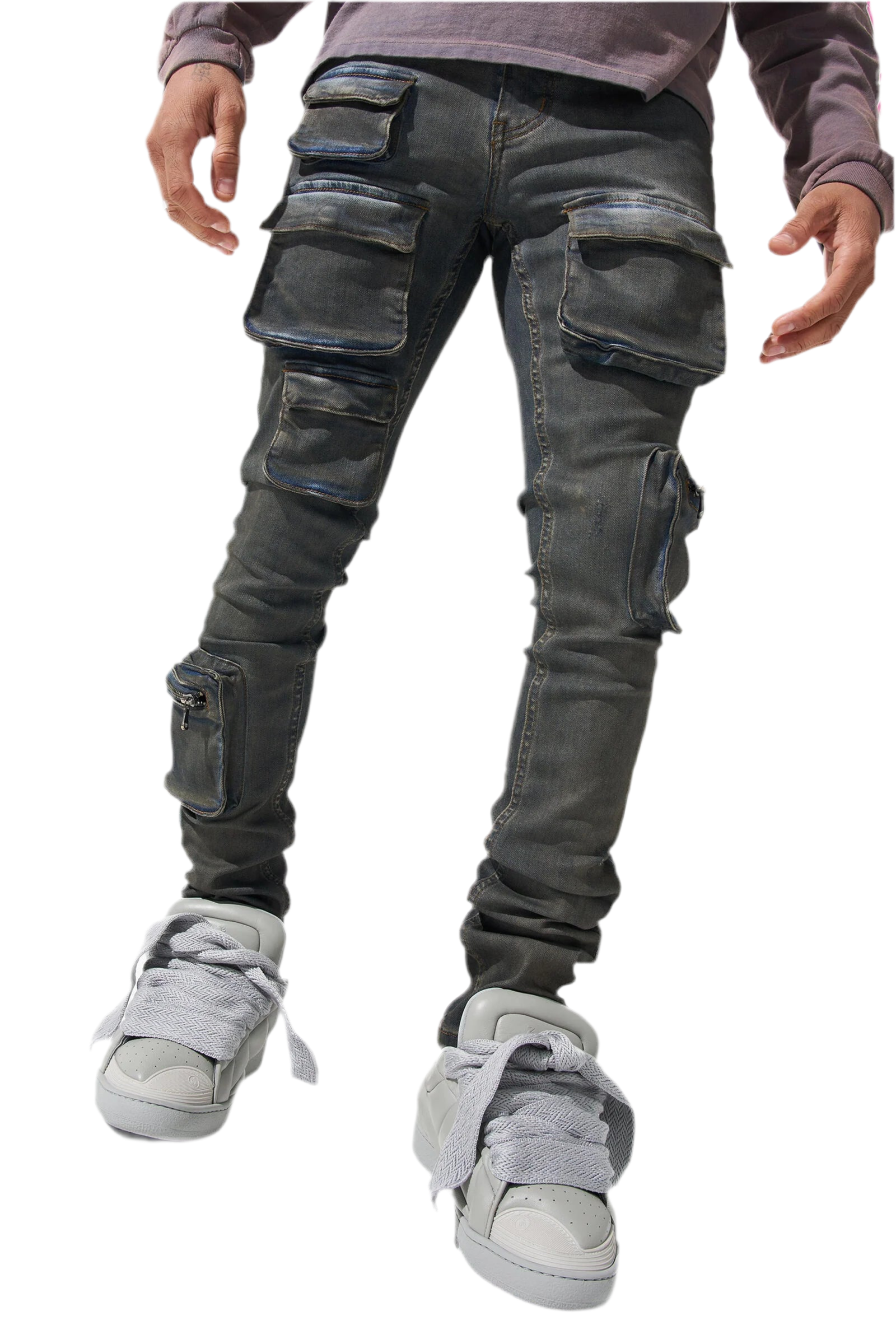 Serenede Wave-1 Wave Cargo Jeans Blue