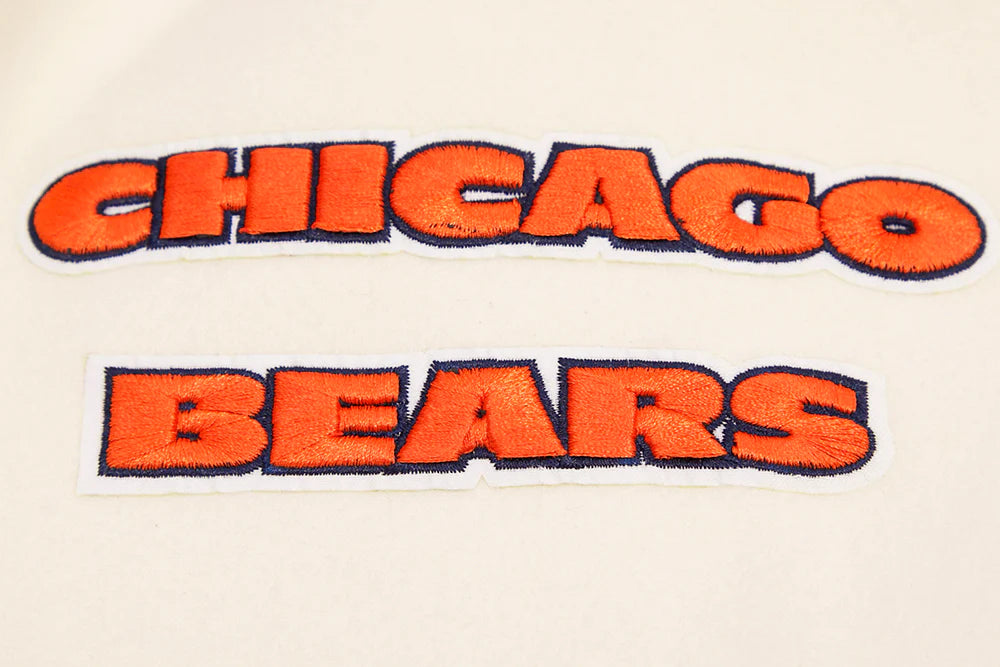 NFL CHICAGO BEARS RETRO CLASSIC MEN'S RIB WOOL VARSITY JACKET (eggshell)