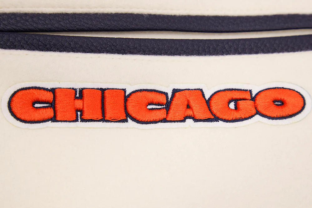 NFL CHICAGO BEARS RETRO CLASSIC MEN'S RIB WOOL VARSITY JACKET (eggshell)