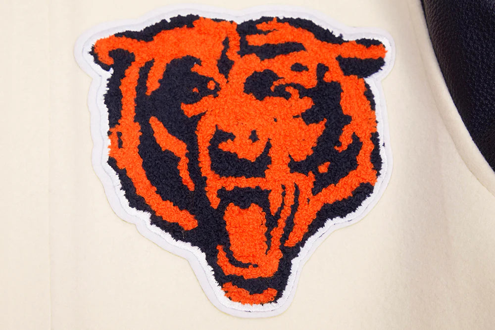 NFL CHICAGO BEARS RETRO CLASSIC MEN'S RIB WOOL VARSITY JACKET (eggshell)