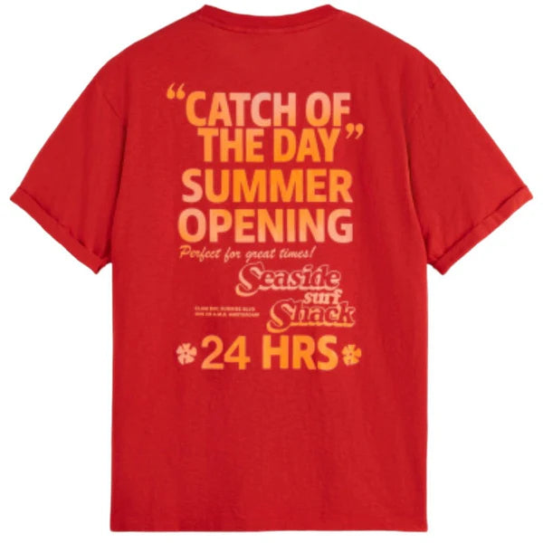 Scotch & Soda Front Back Artwork Tee (Boat Red)