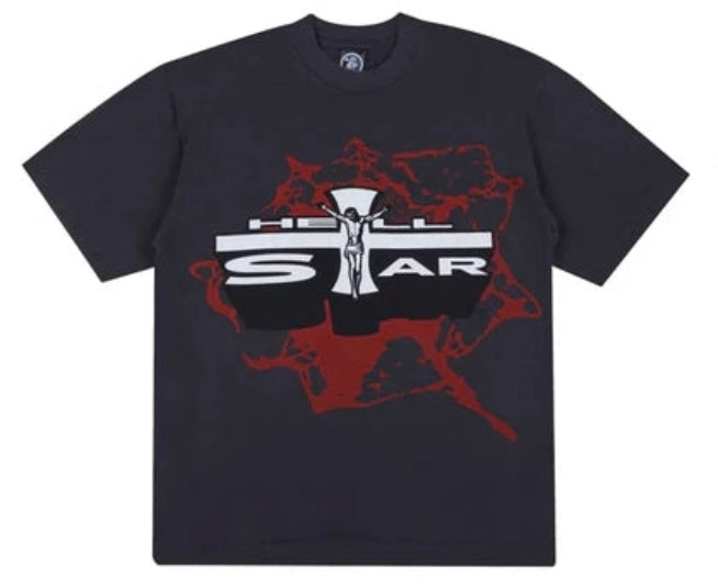Hellstar Jesus Emblem Tee Vintage Black