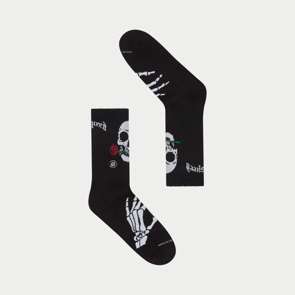 Skull Rose Sock (Black)