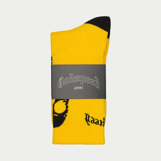 Skull Rose Sock (Yellow)