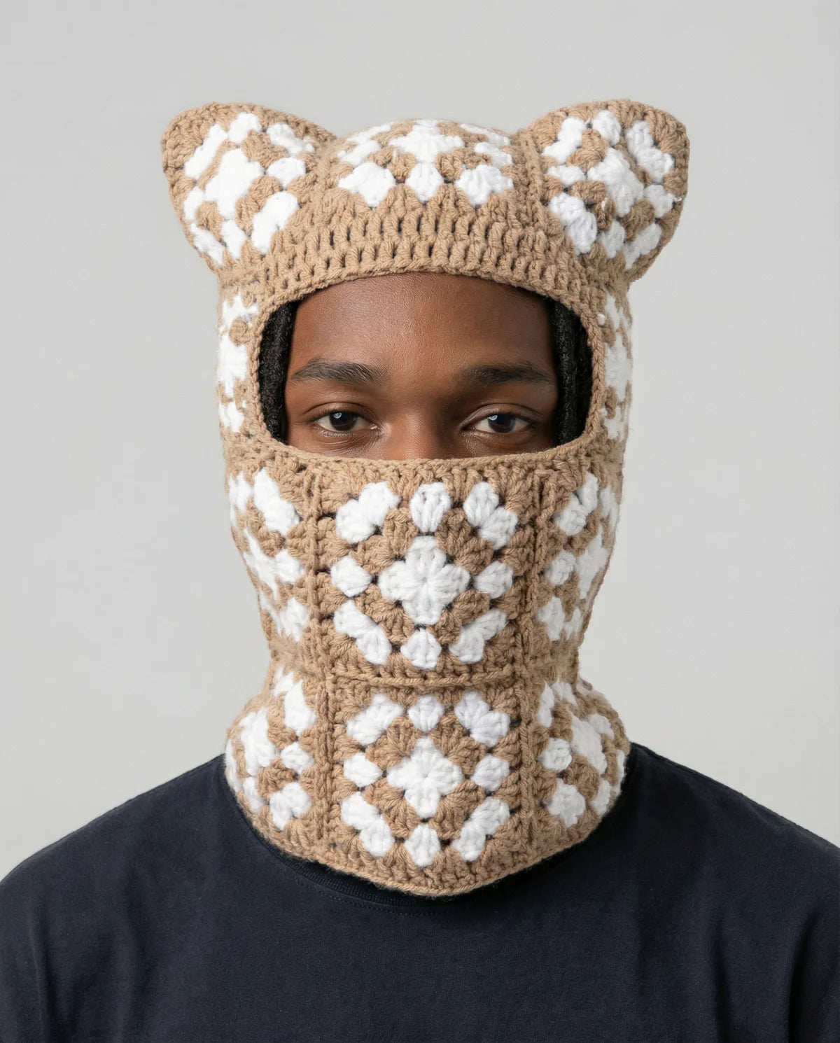 Cookie Butter Crochet Cat Mask
