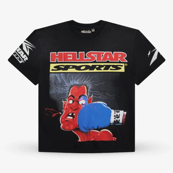 Hellstar Sports T-Shirt 'Knock-Out' Dyed Jet Black