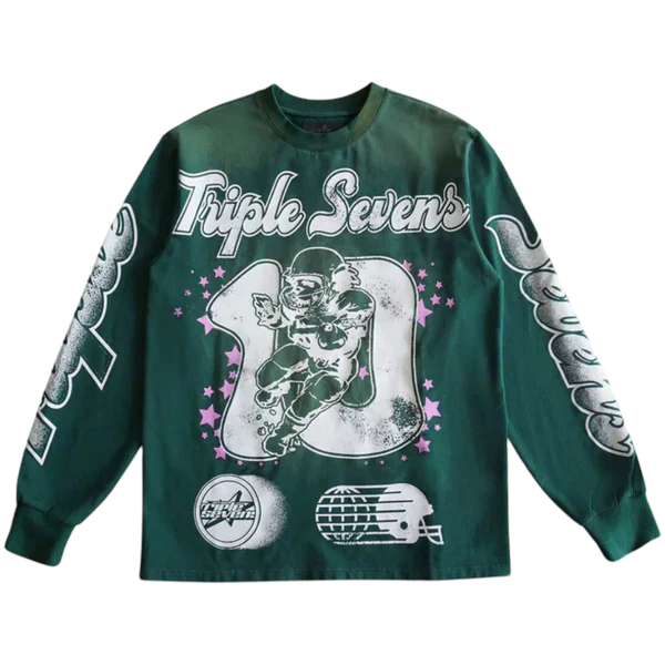 Triple Sevens 777 All Star Long Sleeve T-Shirt Forest Green