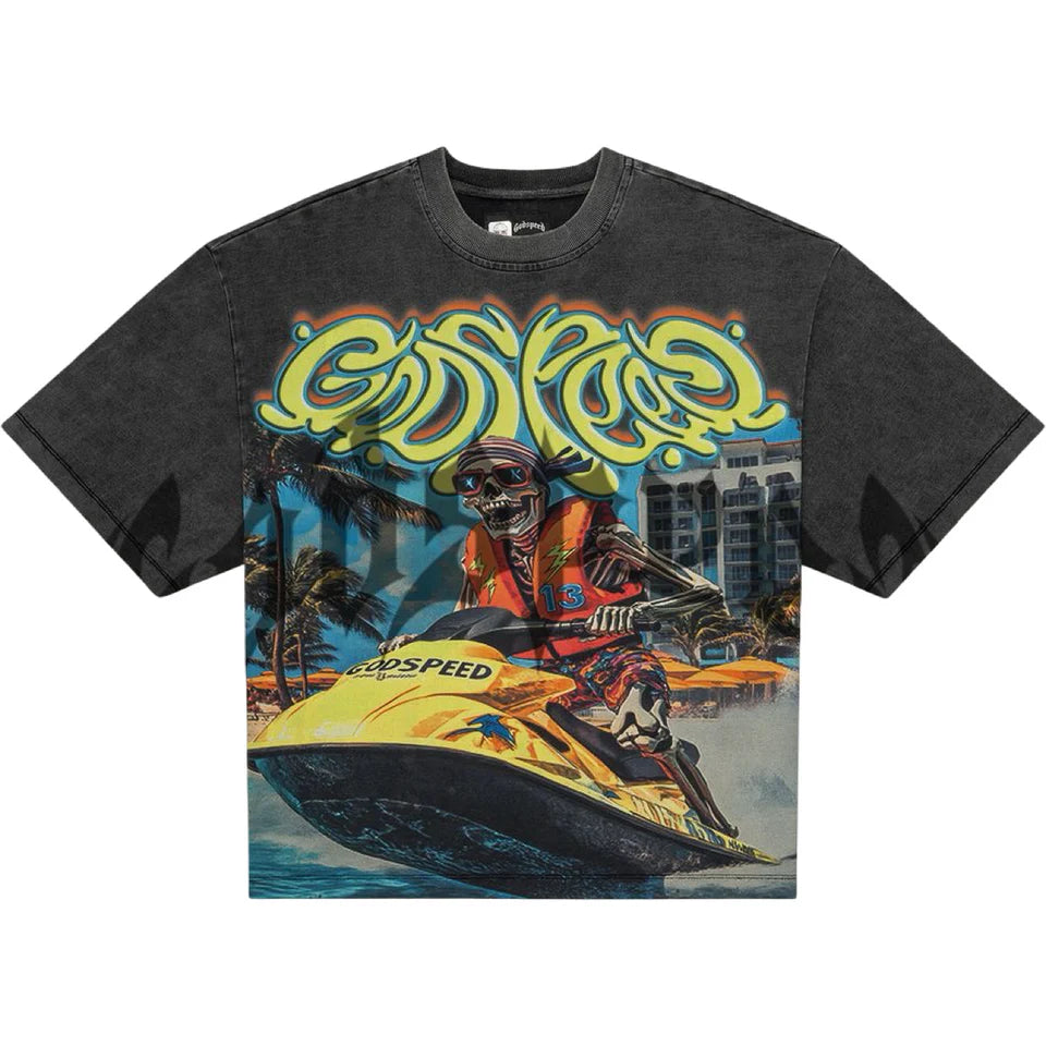 Godspeed Wave Runner T-Shirt Grey Wash