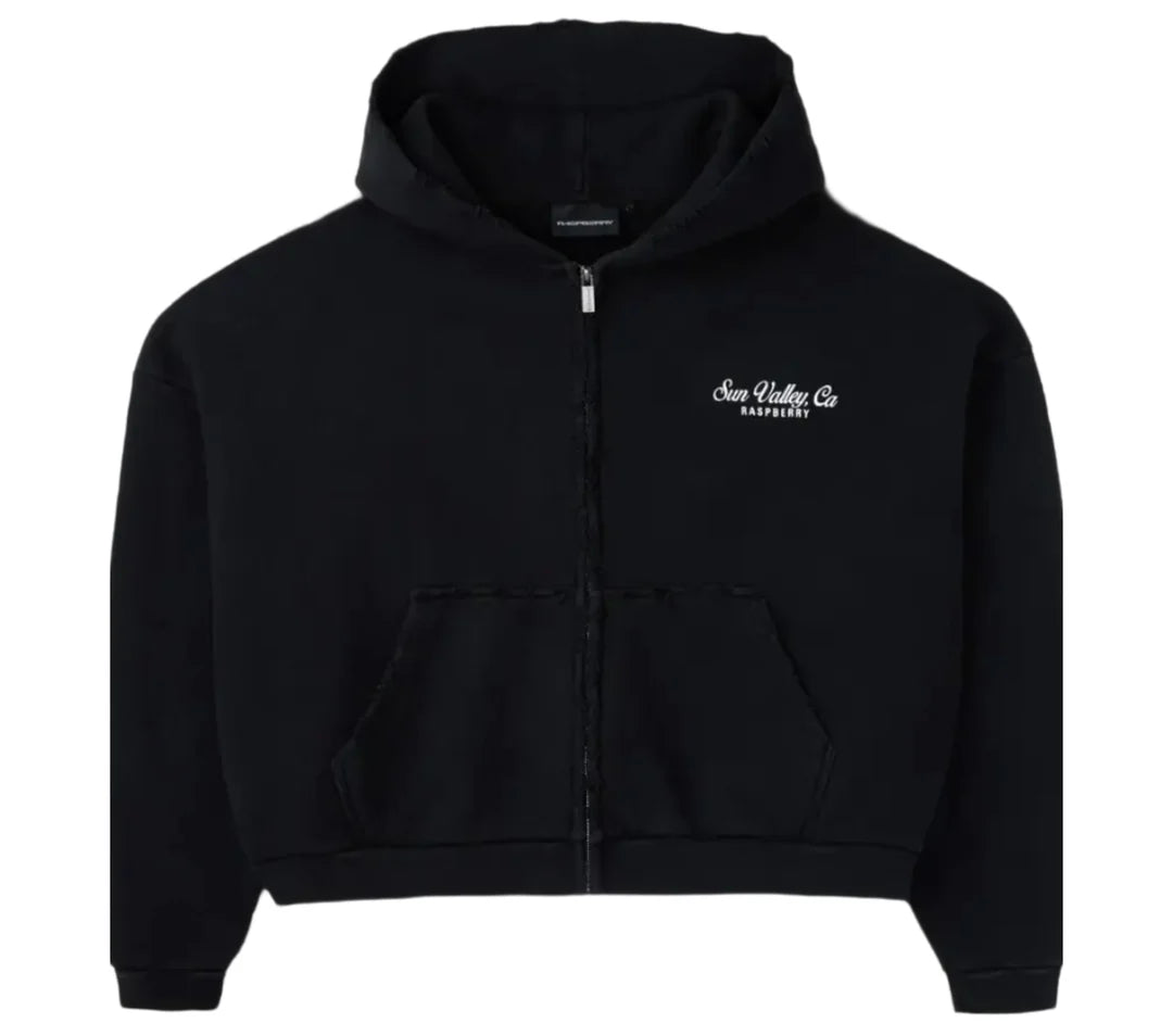 Raspberry Hills ‘Sun Valley’ Zip Up Hoodie blk