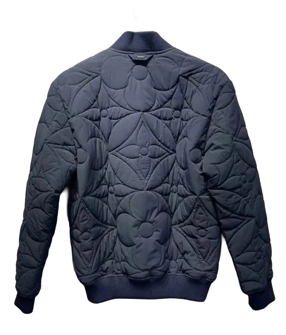 LOUIS VUITTON 'QUILTED FLOWER' NAVY BOMBER
