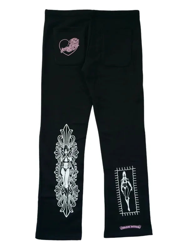 CHROME HEARTS × DEADLLY DOLL 2025AW Vine Dagger Floral Cross Sweat Long Pants